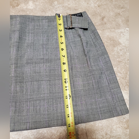 *vintage* Y2K Express gray/purple plaid wrap skirt with buckle size 3/4 - Picture 10 of 11